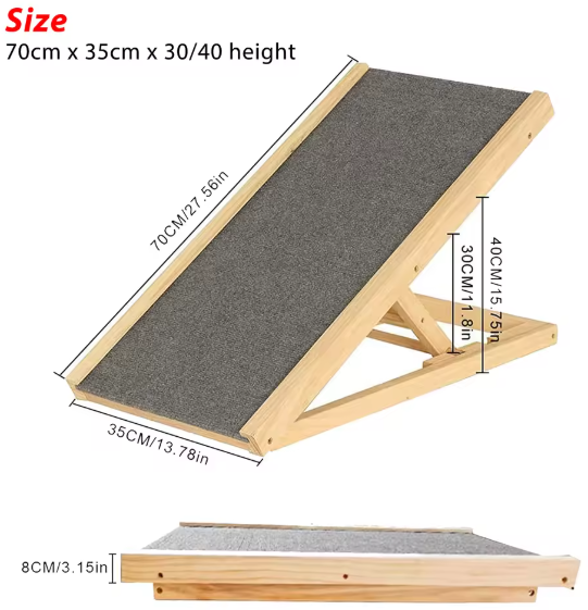 Rampe en bois de 70 cm pour chien âgés
