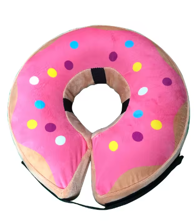 Collier élisabéthain gonflable rose pour chiens