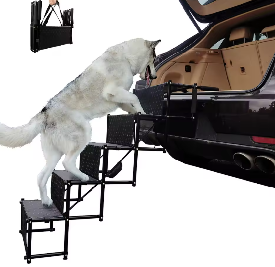 Escalier 5 marches pliable pour chien et animaux avec rangement facile