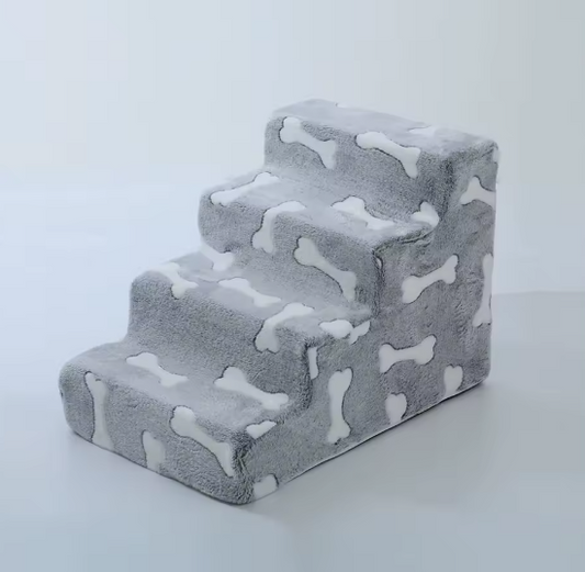 Escalier pour chien 4 marches avec motif d'os