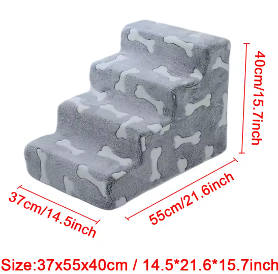 Escalier pour chien 4 marches avec motif d'os