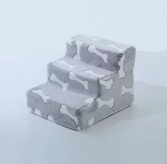 Escalier pour petits chiens 3 marches avec motif d'os