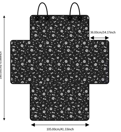 Housse imperméable de coffre pour auto avec motif os et pattes