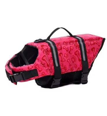 Gilet de sauvetage avec motifs rouges pour chiens