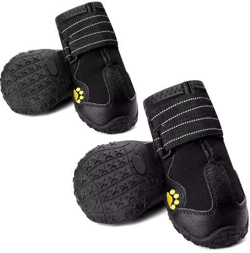 Bottes noires chaudes et imperméables pour chien