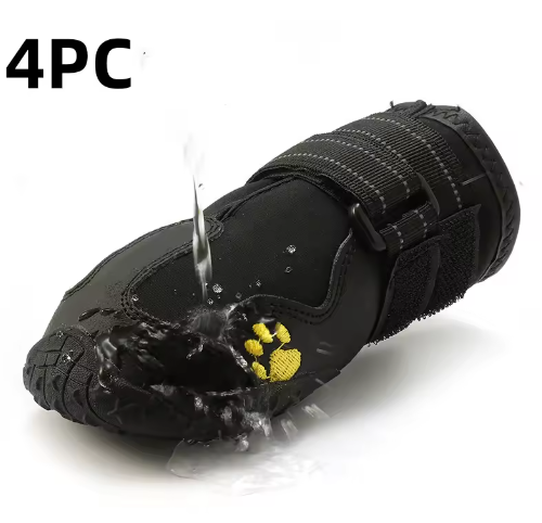 Bottes noires chaudes et imperméables pour chien
