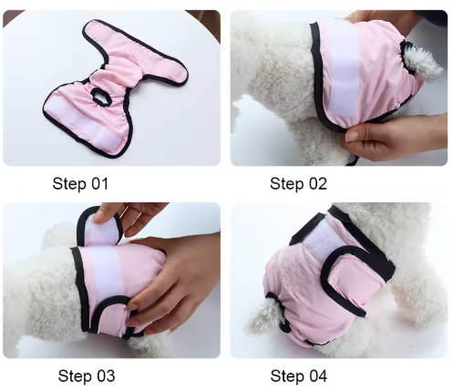 Couche culotte lavable pour chien