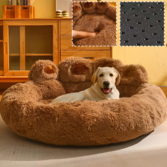 Coussin panier pour chien en forme de patte