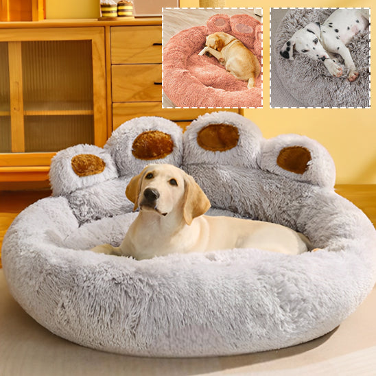 Coussin panier pour chien en forme de patte