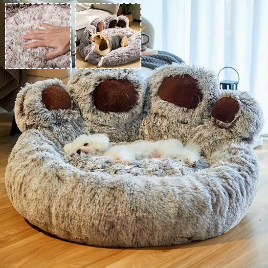 Coussin panier pour chien en forme de patte